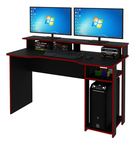 Mueble Escritorio/mesa Gamer Negro/rojo Me4153.0002