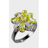 Anillo De Peridotos Y Tópacios Naturales, N45 