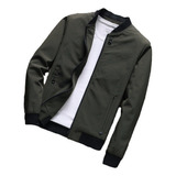 Hombre Casual Chamarra Ligera Bomber Varsity Rompevientos