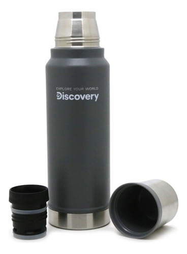 Termo Acero Inoxidable Discovery 1 Litro Para Mate Camping Color Gris
