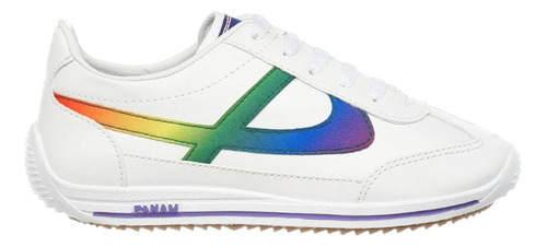 Tenis Panam Arcoiris Hombre Mujer Blanco Colores Multicolor