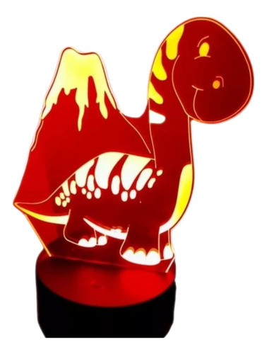 Lampara Led 3d Dino Volcan (7 Colores)