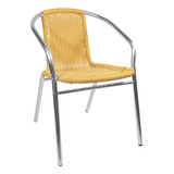 Silla Sillón De Aluminio Ratan Rattan Apilable Apto Exterior