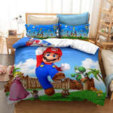 Juego De Cama Con Funda De Edredón Super Mario Bros., Doble