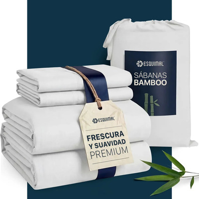 Sábanas Matrimonial De Bambú Esquimal Ultra Suaves Y Frescas Blanco | Envío gratis