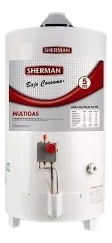 Termotanque Multigas Sherman Gas Tpgp50 Blanco 50l