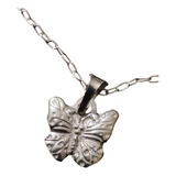 Collar Cadena Mariposa Pequeña Niña Plata 925 + Caja Regalo