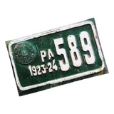 ¬¬ Placa Patente Antigua Chile Punta Arenas Año 1923 Taxi Zp