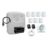 Kit Alarme Residencial Max 4 Configurado B7 Sensores S/ Fio Cor Branco