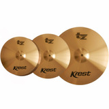 Kit Pratos Krest Tzset 1b 20 Ride 16 Ataque 14 Hi Hat + Bag