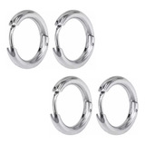 Kit 2 Pares Brincos Masculino Argola 10mm Prateado Aço Inox 