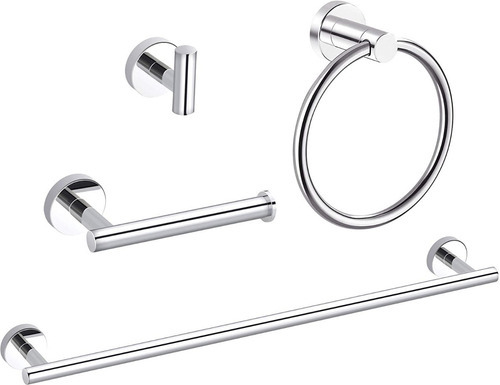 Set De 4 Accesorios De Baño Acero Inoxidable