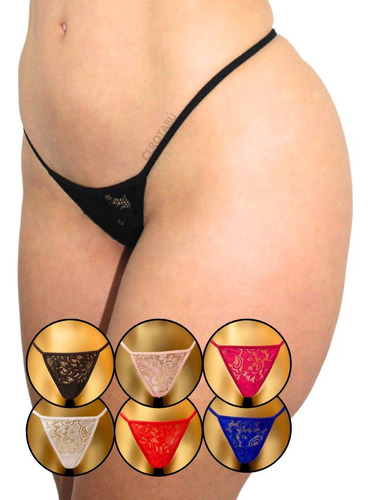 Tanga Brasilera Hilo Panties Panty Encaje Lencería Calzon X3