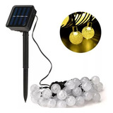 Guirnalda 5mt Bolitas Luz Led Solar Exterior Interior Estaca