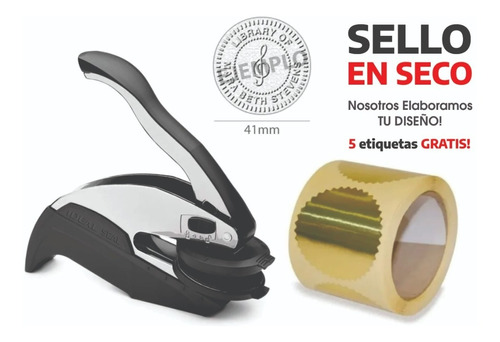 Sello En Seco De 41 Mm De Diametro (alto Relieve, Troquel) 