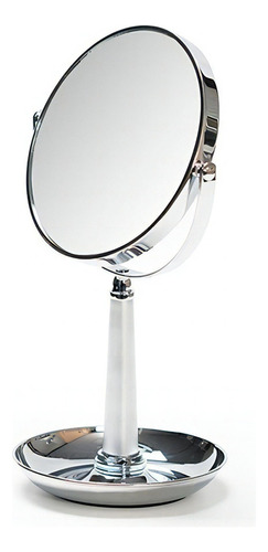 Espejo De Aumento Mesa Cromado Doble Cara 3x Maquillaje