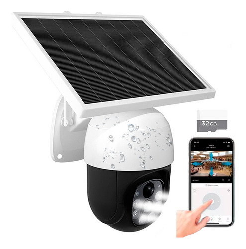 Camara Solar Ptz Wifi 360º Monitoreo En Vivo + Memoria 32gb