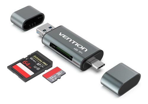 Lector De Tarjetas Sd Tf A Usb-c Usb Y Micro Usb - Vention