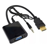 Adaptador Conversor Hdmi Macho A Vga Hembra + Cable 3.5 Mm