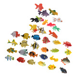 36x Figura De Plástico Peixes Tropicais Animais Marinhos