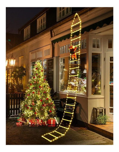 Luces De Escalera Navideñas Con Santa Claus