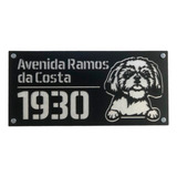 Placa De Rua Pets Com Endereço Personalizado Moderno Animal