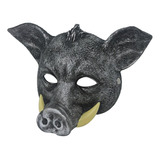 Máscara De Jabalí De Halloween Cubierta De Cara De Negro