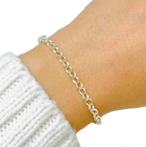 Pulsera Rolo N° 000 Plata 925 21cm Ideal Mujer Novia Ps 004