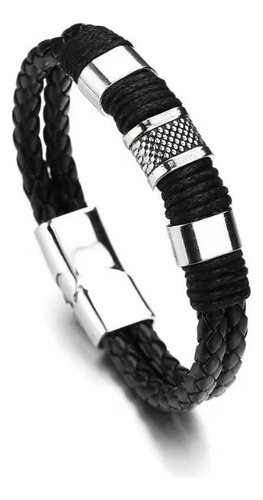 Pulsera Vikinga Eco Cuero Trenzado X 22cm Diametro 8 Cm