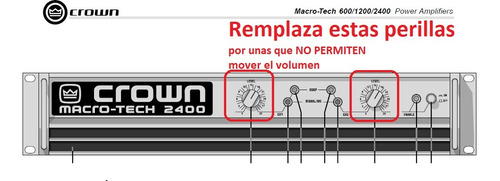  Acc Para Perilla Amplificador Crown Macrotech Vol 2402 3600