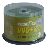 Dvd+r Dl Green Master Logo 8.5gb 8x Campana 50 Piezas