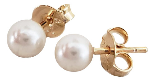 Aretes Elegantes Perlas  Mujer En Oro Laminado 18k