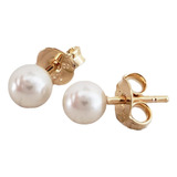 Aretes Elegantes Perlas  Mujer En Oro Laminado 18k