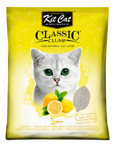 Arena Gatos Kit Cat Classic Clump Limon 7kg