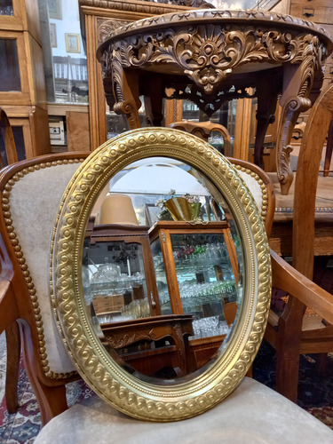 Manyantiques - Antiguo Espejo Oval Frances Biselado