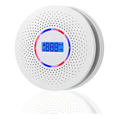 Detector Humo Y Monóxido De Carbono Dingpai Inalámbrico Con Alarma 90db Blanco