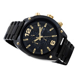 Reloj Diesel® Overflow Dz4504 Black Gold Pavonado Elegante