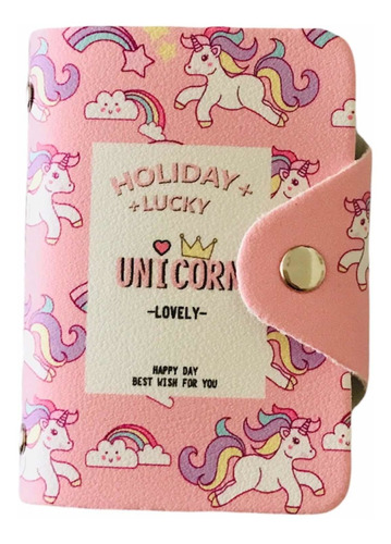 Tarjetero Para Llevar En Tu Cartera Diseño Unicornio