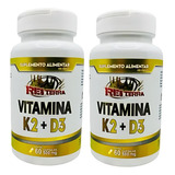 Kit C/2 Vitamina K2 + D3 120 Cáps - Rei Terra