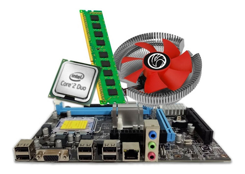 Kit Placa Mãe 775 + Mem 4gb Ddr3 + Intel Core 2 Duo + Cooler