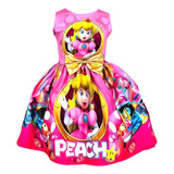 Vestido Niña Fiesta Elegante Princesa Peach Mario Bros