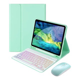 Capa Case Com Teclado Rgb E Mouse Para iPad 9 & iPad 8 10.2