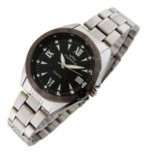 Reloj Montreal Mujer Ml1035 Malla De Acero Inoxidable Strass