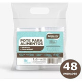 Pote Descartável 500ml Freezer Microondas Marmita - 48 Unid Cor Transparente