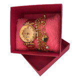 Relógio Rosé Gold Feminino Chique Casual + Caixa E Pulseira