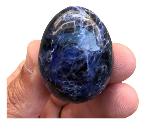 Yoni Egg Ovo De Sodalita Azul S/ Furo Pedra Natural Polida
