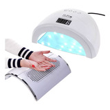 Sugador De Po Unhas Acrigel Porcelana + Cabine 48w / 34 Leds