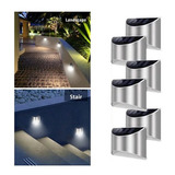 6pcs Solar Jardín Exterior Impermeable Lámpara De Pared