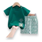 Conjunto Deportivo Verano Camiseta Con Short Niños 12-18mess