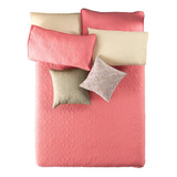 Colcha Vianney King Size Rosalia C/ Holán Rosa/ Beige